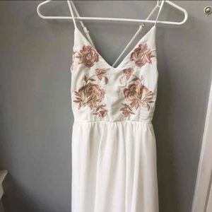 Rose gold Rose Long White Dress